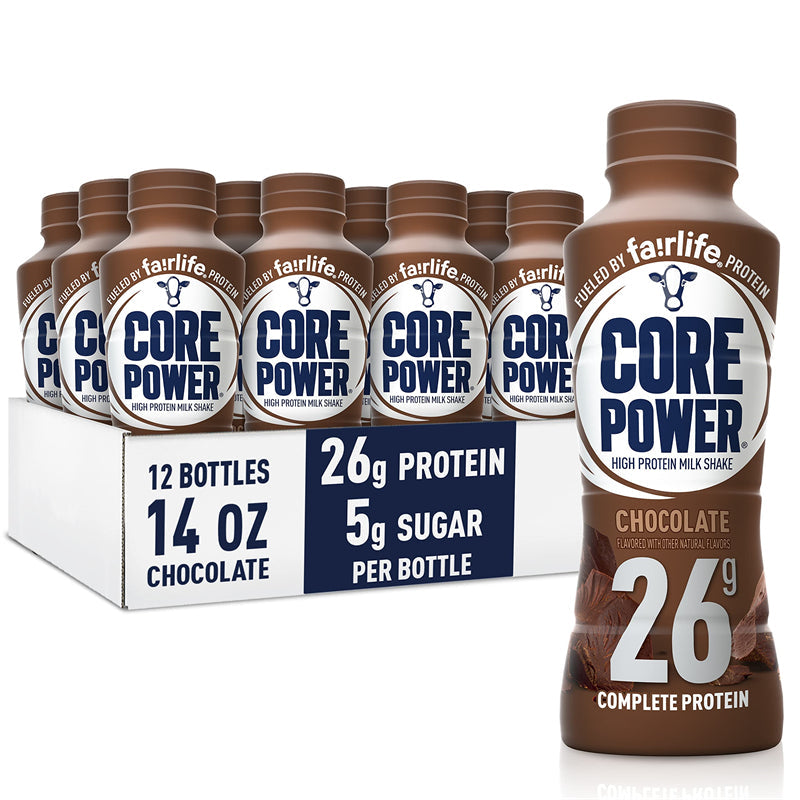 Core Power Fairlife 26g Protein Milk Shakes, Chocolate, (Pack of 12)14 Fl Oz Bottle