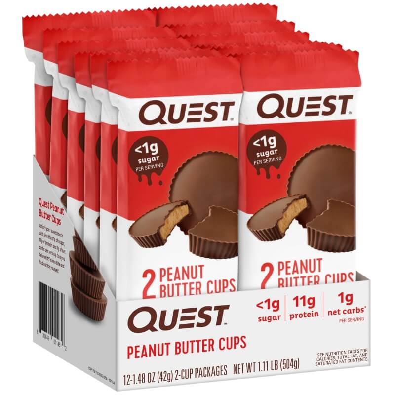 Quest Nutrition Peanut Butter Cups, 11g Protein, 1g Sugar, Low Carb, Gluten Free, 12 Count