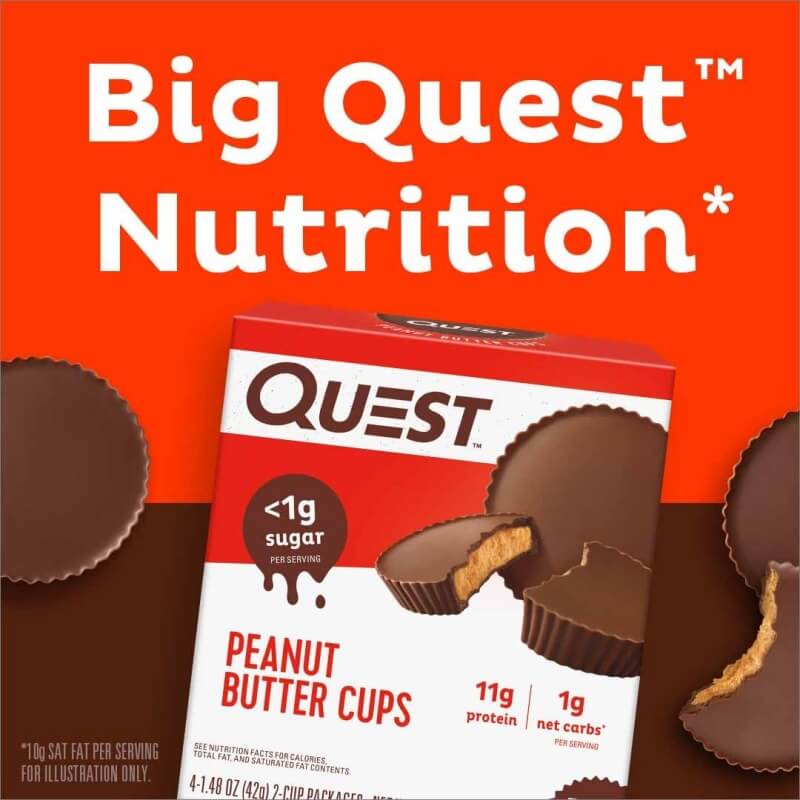 Quest Nutrition Peanut Butter Cups, 11g Protein, 1g Sugar, Low Carb, Gluten Free, 12 Count