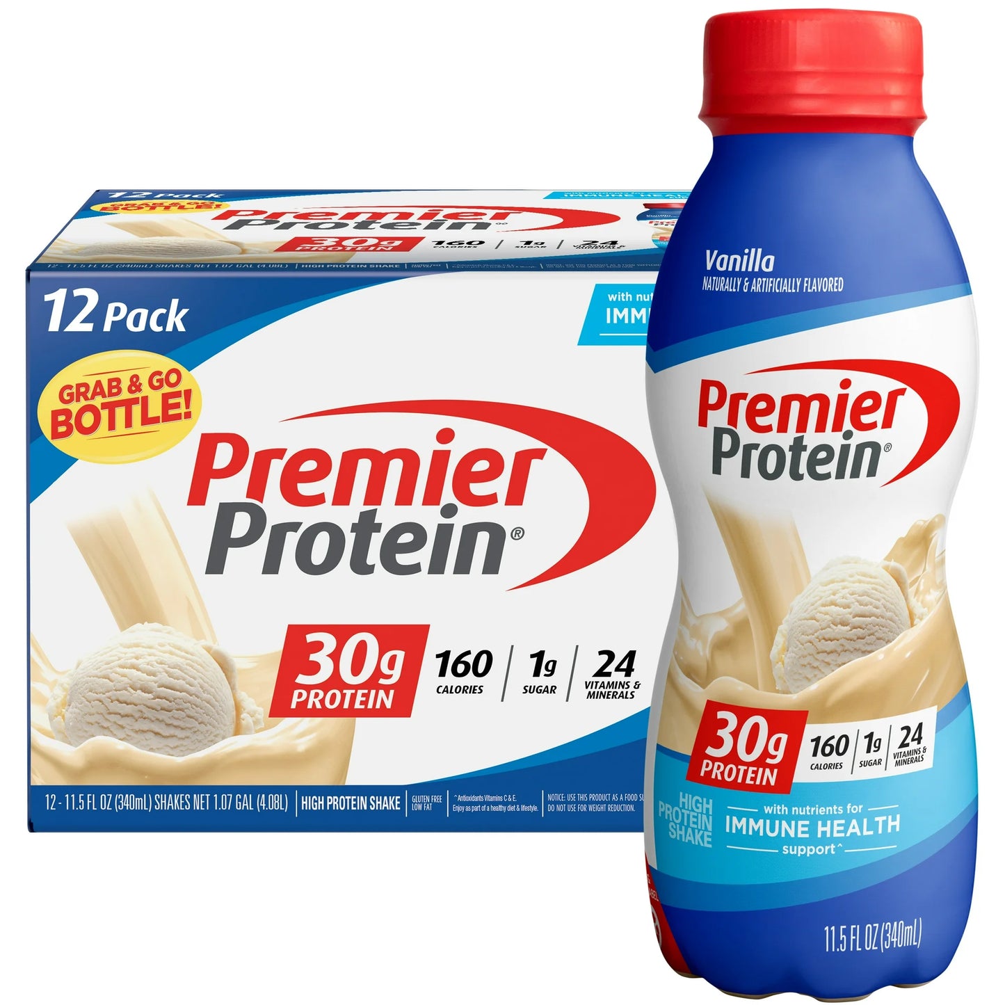 Premier Protein 30g Protein Shake, Vanilla, 11.5 fl oz, 12 Ct